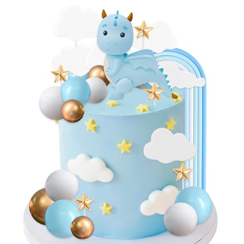 JeVenis Drachen-Cupcake-Topper, magischer Drache, Kuchendekoration, Fantasie-Partyzubehör für Babyparty, Geburtstagsparty von JeVenis