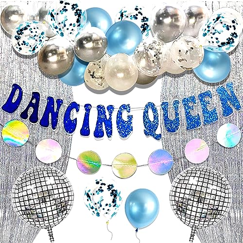 JeVenis Du bist die tanzende Königin Dekoration Dancing Queen Balloons Mamma Mia Dekoration Disco Party Dekoration 70er Jahre Disco Dekoration von JeVenis