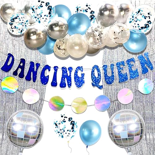 JeVenis Du bist die tanzende Königin Dekoration Dancing Queen Balloons Mamma Mia Dekoration Disco Party Dekoration 70er Jahre Disco Dekoration von JeVenis
