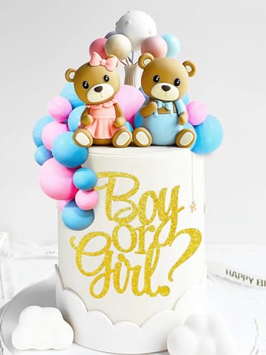 JeVenis Gender Reveal Kuchen Deko Teddybär Tortendeko Gender Reveal Torten Deko Boy or Girl Tortendeko Teddybär Geburtstagstorte Deko JeVenis Gender Reveal Kuchen Deko Teddybär Tortendeko Gender Reveal Torten Deko Boy or Girl Tortendeko Teddybär Geburtstagstorte Deko von JeVenis