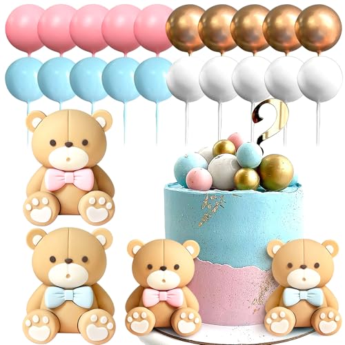 JeVenis Gender Reveal Kuchen Dekoration Gender Reveal Party Deko Junge oder Mädchen Tortendeko Babyparty Dekoration Teddybär Geburtstagstorte Deko JeVenis Gender Reveal Kuchen Dekoration Gender Reveal Party Deko Junge oder Mädchen Tortendeko Babyparty Dekoration Teddybär Geburtstagstorte Deko von JeVenis