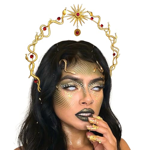 JeVenis Gold Schlange Stirnband Schlange Ohrringe Medusa Kopfschmuck Medusa Krone Medusa Kostüm Zubehör Göttin Kostüm Damen Party Kostüm JeVenis Gold Schlange Stirnband Schlange Ohrringe Medusa Kopfschmuck Medusa Krone Medusa Kostüm Zubehör Göttin Kostüm Damen Party Kostüm von JeVenis