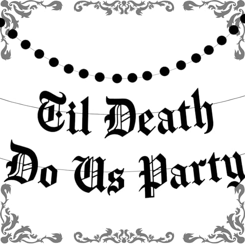 JeVenis Goth Til Death Do Us Party Bachelorette Banner Schwarz Goth Verlobung Brautdusche Bachelorette Party Banner Dekorationen JeVenis Goth Til Death Do Us Party Bachelorette Banner Schwarz Goth Verlobung Brautdusche Bachelorette Party Banner Dekorationen von JeVenis