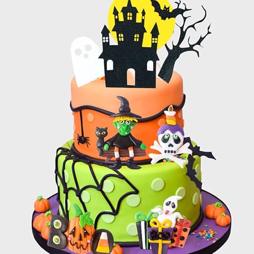 JeVenis Halloween-Kuchendekoration, Hexe, Geist, Boo, Kuchendekoration, Geburtstagsdekoration für Kinder, Halloween-Partyzubehör von JeVenis