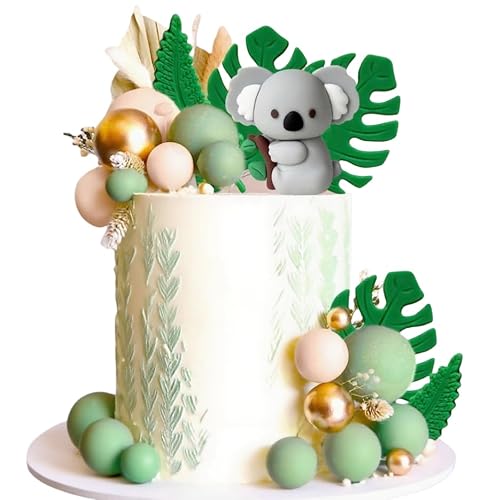 JeVenis Jungle Baby Shower Cake Decoration Koala Cake Topper Safari Animals Cake Decoration Wild One Cake Decoration Two Wild Cake Topper Jungle Safari Animals Party Supplies von JeVenis