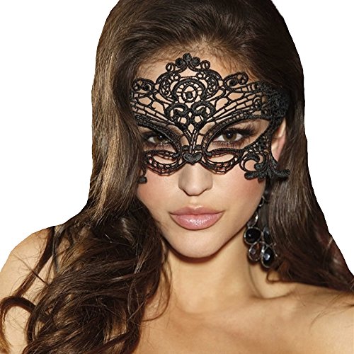 JeVenis Luxury Sexy Lace maske Prom Mask Maskerade Ball Maske für Kostümparty Cosplay (black) von JeVenis