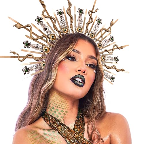 JeVenis Medusa Stirnband Medusa Kopfschmuck Medusa Krone der Schlangen De Medusa Damen Medusa Kostüm Geburtstag Fotoshooting Requisiten JeVenis Medusa Stirnband Medusa Kopfschmuck Medusa Krone der Schlangen De Medusa Damen Medusa Kostüm Geburtstag Fotoshooting Requisiten von JeVenis