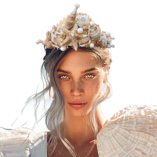 JeVenis Meerjungfrau Krone Stirnband Muschel Krone Sirene Kostüm Damen Gold Heiligenschein Krone Kopfschmuck für Meerjungfrau Sirenen Göttin Cosplay Renaissance JeVenis Meerjungfrau Krone Stirnband Muschel Krone Sirene Kostüm Damen Gold Heiligenschein Krone Kopfschmuck für Meerjungfrau Sirenen Göttin Cosplay Renaissance von JeVenis