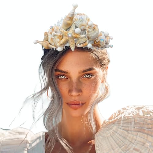 JeVenis Meerjungfrau Krone Stirnband Muschel Krone Sirene Kostüm Damen Gold Heiligenschein Krone Kopfschmuck für Meerjungfrau Sirenen Göttin Cosplay Renaissance JeVenis Meerjungfrau Krone Stirnband Muschel Krone Sirene Kostüm Damen Gold Heiligenschein Krone Kopfschmuck für Meerjungfrau Sirenen Göttin Cosplay Renaissance von JeVenis