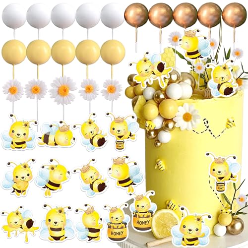 JeVenis Niedliche Bienenkuchendekorationen, Honigkamm-Dekorationen, Bienen-Cupcake-Topper, Abejitas Para, Dekoration, Gänseblümchen, Kuchenaufsatz für Babyparty, Geburtstag, Brautparty JeVenis Niedliche Bienenkuchendekorationen, Honigkamm-Dekorationen, Bienen-Cupcake-Topper, Abejitas Para, Dekoration, Gänseblümchen, Kuchenaufsatz für Babyparty, Geburtstag, Brautparty von JeVenis