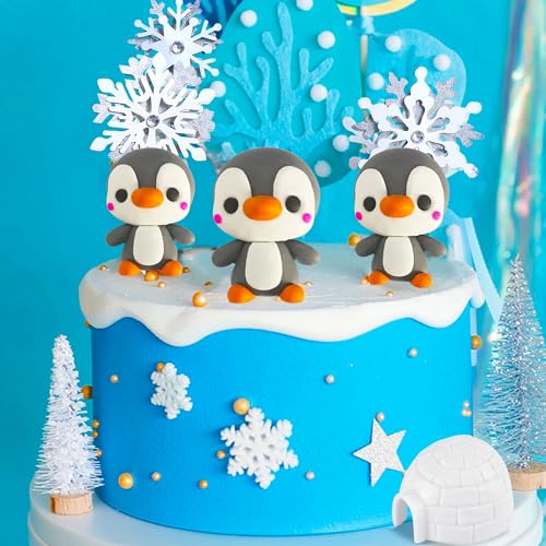 JeVenis Pinguin Geburtstag Tortendeko Pinguin Party Kuchen Deko Polar Themed Geburtstagsparty Dekoration Penguin Birthday Cake von JeVenis