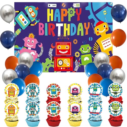 JeVenis Roboter Geburtstag Party Supplies Roboter Luftballons Roboter Geburtstag Banner Gefälligkeiten Kuchen Cupcake Dekoration JeVenis Roboter Geburtstag Party Supplies Roboter Luftballons Roboter Geburtstag Banner Gefälligkeiten Kuchen Cupcake Dekoration von JeVenis