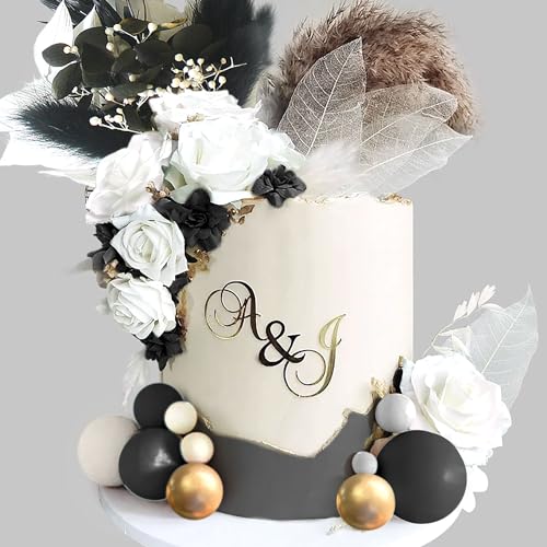 JeVenis Schwarz Gold Tortenaufleger Boho Tortendekorationen Torte Blumen Dekorationen Blumentorte Topper Blume Tortenaufleger für Hochzeit Babydusche Geburtstag Party JeVenis Schwarz Gold Tortenaufleger Boho Tortendekorationen Torte Blumen Dekorationen Blumentorte Topper Blume Tortenaufleger für Hochzeit Babydusche Geburtstag Party von JeVenis