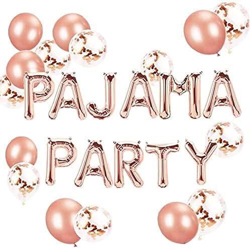 Jevenis Partyballons in Roségold Pajama Party Banner Banner Pyjama Party Deko Pyjama Party Spa Party Luftballons von JeVenis