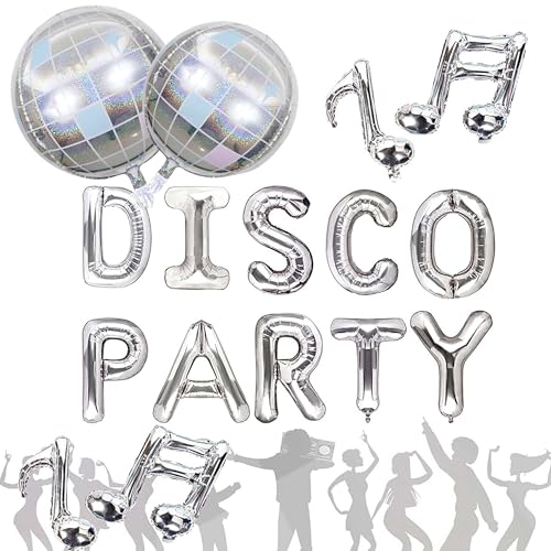 JeVenis 5 Stück Disco Party Luftballons Party Dekoration 70er Jahre Disco Party Dekoration Disco Party Dekoration Fieber Party Dekorationen von JeVenis