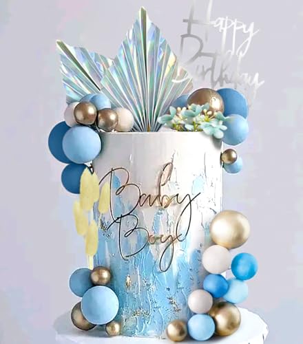 JeVenis Silber Blau Kuchendekorationen Glitter Blau Weiß Silber Kugeln Cake Topper für Hochzeitsdekoration Winter Themed Birthday Party Zubehör JeVenis Silber Blau Kuchendekorationen Glitter Blau Weiß Silber Kugeln Cake Topper für Hochzeitsdekoration Winter Themed Birthday Party Zubehör von JeVenis
