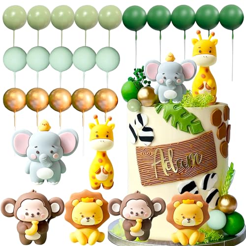 JeVenis Süße Dschungel Babyparty Kuchendekoration Safari Tiere Kuchendekoration Wild One Kuchen Dekorationen Zwei Wilde Kuchen Topper Giraffe Affe Cake Topper JeVenis Süße Dschungel Babyparty Kuchendekoration Safari Tiere Kuchendekoration Wild One Kuchen Dekorationen Zwei Wilde Kuchen Topper Giraffe Affe Cake Topper von JeVenis