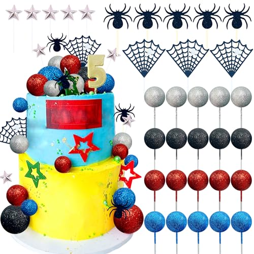 JeVenis Superhelden Geburtstag Kuchen Dekoration Superheld Party Favors Cupcake Kuchen Dekoration Spinne Kuchen Dekoration Spinne Geburtstag Party von JeVenis