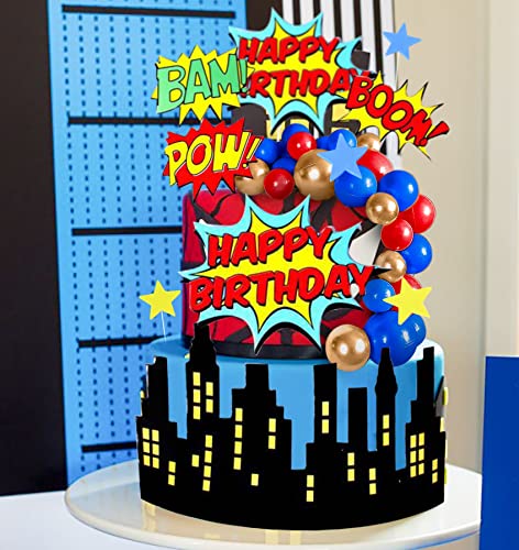 JeVenis Superhero Tortenfiguren Kindergeburtstag Superhero Kuchen Deko Cupcake Toppers Kuchen Hero Tortenaufleger Superhelden Cake Topper Für Kinder Geburtstag von JeVenis