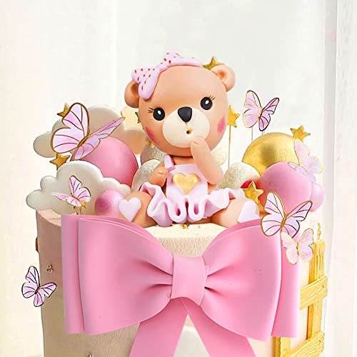 JeVenis Kuchen Dekoration Teddybär Baby Dusche Geburtstagstorte Dekoration Girl von JeVenis