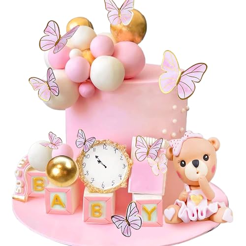 JeVenis Kuchen Dekoration Teddybär Baby Dusche Geburtstagstorte Dekoration Girl von JeVenis