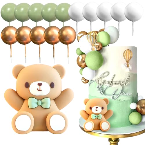 JeVenis Teddybär Kuchen Dekoration Teddybär Tortendeko Mädchen 1 Jahr Tortendeko Taufe Junge Grüner Torten Deko für Hochzeit Babyshower Geburtstag Party JeVenis Teddybär Kuchen Dekoration Teddybär Tortendeko Mädchen 1 Jahr Tortendeko Taufe Junge Grüner Torten Deko für Hochzeit Babyshower Geburtstag Party von JeVenis