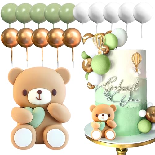 JeVenis Teddybär Tortendeko Tortendeko Mädchen 1 Jahr Tortendeko Teddybär Kuchen Dekoration Taufe Junge Grüner Tortendeko für Hochzeit Babyshower Geburtstag Party JeVenis Teddybär Tortendeko Tortendeko Mädchen 1 Jahr Tortendeko Teddybär Kuchen Dekoration Taufe Junge Grüner Tortendeko für Hochzeit Babyshower Geburtstag Party von JeVenis