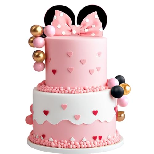 JeVenis Tortenaufsatz mit rosa Schleife, Ohren, Kuchendekorationen für Mädchen, Geburtstag, Babyparty, Partyzubehör JeVenis Tortenaufsatz mit rosa Schleife, Ohren, Kuchendekorationen für Mädchen, Geburtstag, Babyparty, Partyzubehör von JeVenis