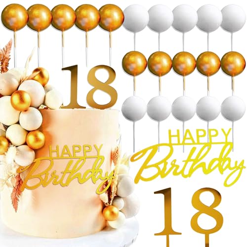 JeVenis Tortendeko 18. Geburtstag Mann und Frau - Gold Kuchen Deko für Decoration von JeVenis