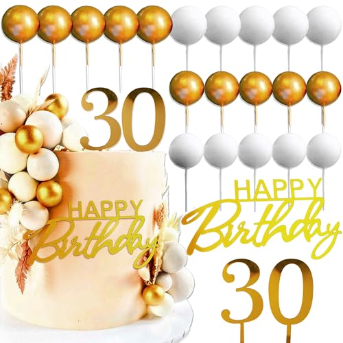JeVenis Tortendeko 30. Geburtstag Mann und Frau Gold Kuchen Deko für Decoration (30 Jahre) von JeVenis