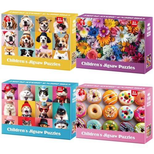 Jeacirio - 100-teiliges Puzzle für Kinder von 4 bis 8 Jahren, Blumenpuzzle, Donuts, Katzen, große Puzzles für Senioren, Puzzles für Kinder von 4 bis 6 Jahren Jeacirio - 100-teiliges Puzzle für Kinder von 4 bis 8 Jahren, Blumenpuzzle, Donuts, Katzen, große Puzzles für Senioren, Puzzles für Kinder von 4 bis 6 Jahren von Jeacirio