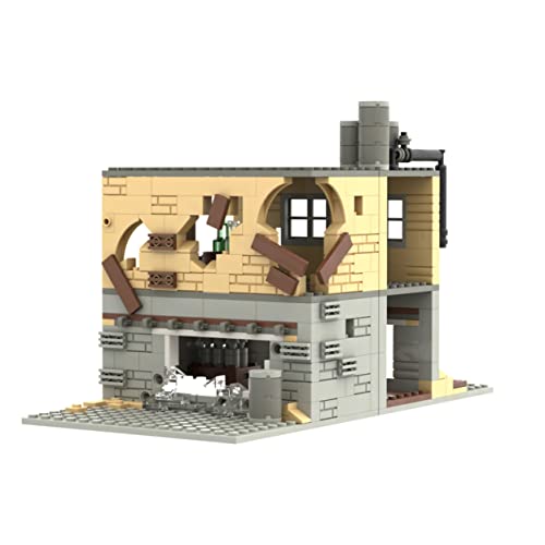 Jeamoc Militär Ruine WW2 Ruine Haus Bausteine Bauset, WW2 Ruine Gebäude Militär Haus Bausteine Bauset, 440+ Teile, Kompatibel mit Lego von Jeamoc