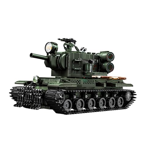 Jeamoc WW2 Militär KV2 Panzer Bausteine Bauset, mit Soldaten und Waffen, 2235 Teile, Militär KV-2 Panzer Bausteine Bauset, Kompatibel mit Lego von Jeamoc