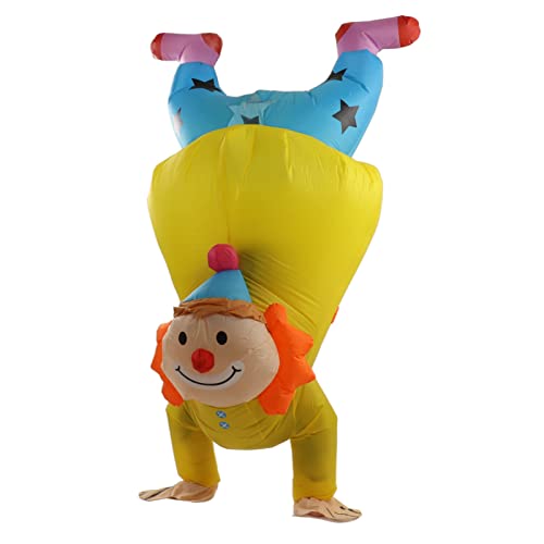 Jeanoko Aufblasbares Handstand-Clown-Kostüm Halloween Upside Down Clown Aufblasbares Kostüm für Erwachsene Festival von Jeanoko