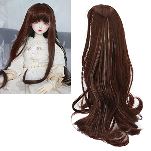 Jeanoko Perückenpuppenersatz, 1/3 BJD-Puppenperücke, Hitzebeständige Hochtemperaturseide, Dunkelbraun, Lange, Lockige Perückenpuppe, Heimwerkerzubehör für 8-9 Zoll 21-24 cm BJD-Puppen Jeanoko Perückenpuppenersatz, 1/3 BJD-Puppenperücke, Hitzebeständige Hochtemperaturseide, Dunkelbraun, Lange, Lockige Perückenpuppe, Heimwerkerzubehör für 8-9 Zoll 21-24 cm BJD-Puppen von Jeanoko