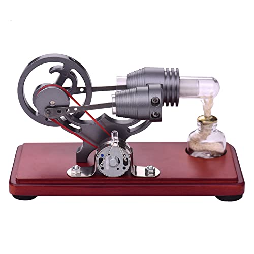 Jeanoko Stirlingmotor-Modell, Schwungrad-Design mit buntem LED-Licht, Lernspielzeug, wissenschaftliche physikalische Thermomaschine, pädagogisches Spielzeug von Jeanoko