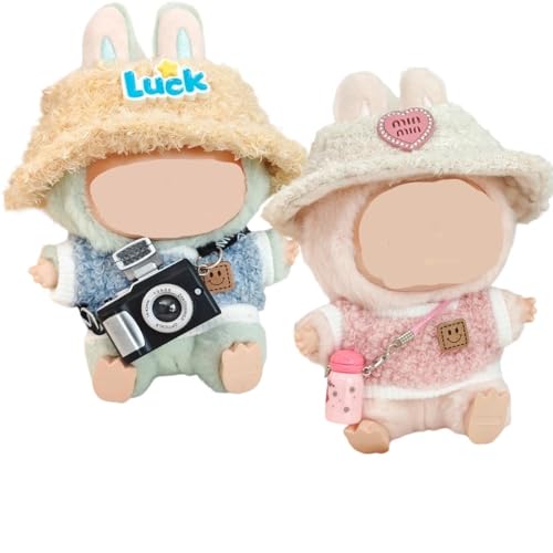 Kleidung für Labubu, Outfits für Labubu-Kleidung, Designer-Ropa para Labubu-Zubehör, 17 cm, Puppentuch für 17 cm (keine Puppe) (2 Sets 000) von Jeayaeko