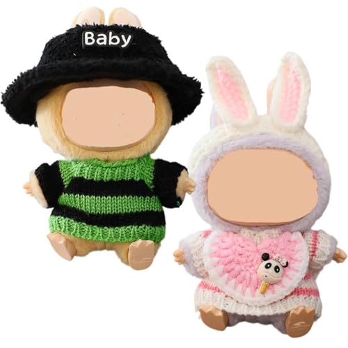 Kleidung für Labubu, Outfits für Labubu-Kleidung, Designer-Ropa para Labubu-Zubehör, 17 cm, Puppentuch für 17 cm (keine Puppe) (2 Sets 222) von Jeayaeko
