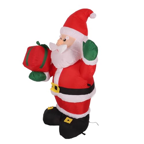 Aufblasbarer Weihnachtsmann, Aufblasbare Weihnachtsdekoration mit Geschenkdesign, Schnelles Aufblasen, 1,2 M, mit Bodenstapel für Party (EU-Stecker 220 V) von Jectse