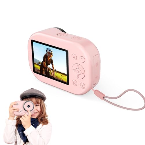 Jectse 4K Digitalkamera, 48MP Fotografie Anti Shake Kids Camera mit 16x Digital Zoom, 32 GB Karte, Taschenlampe, Zeitstempel, für Reisen, Camping, für Jungen Jungen Mädchen (Rosenate) von Jectse