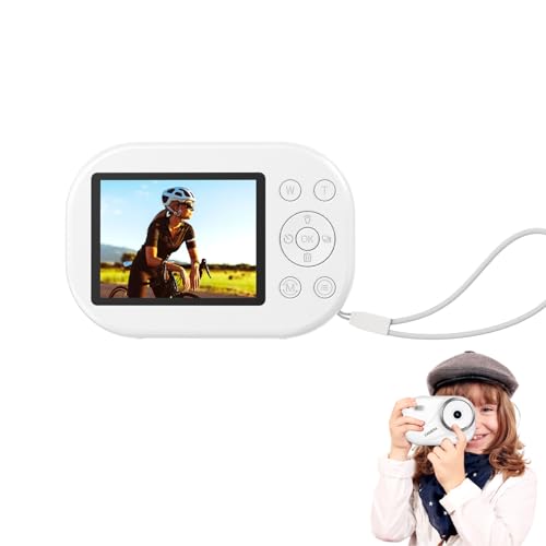 Jectse 4K Digitalkamera, 48MP Fotografie Anti Shake Kids Camera mit 16x Digital Zoom, 32 GB Karte, Taschenlampe, Zeitstempel, für Reisen, Camping, für Jungen Jungen Mädchen (White) von Jectse