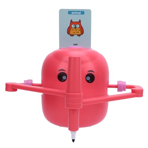 Jectse Intelligentes Zeichen Roboter, Montessori-pädagogisches Mal Spielzeug für 5 Personen mit Sprach Interaktion 16 Farb-Stifts, Magischer Zeichen Roboter mit 100 Lern-Wort Karten, (PINK) von Jectse