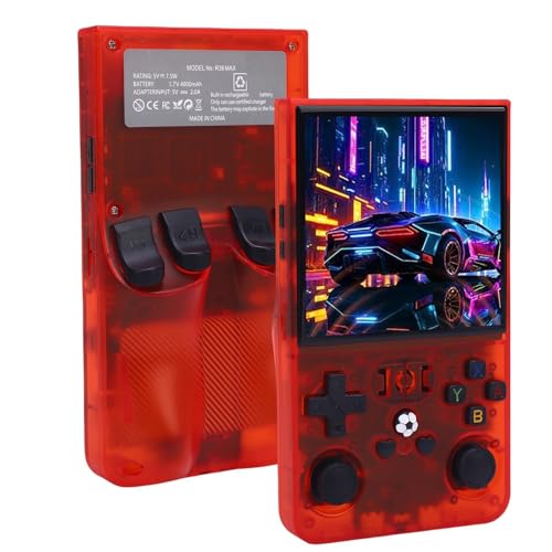 Jectse Retro -Handheld -Spielekonsole, -Retro -Videokonsole, 4,0 -Zoll -IPS -Bildschirm und 4000 -mAh -Akku Tragbares Videospielkonsolengeschenk für Erwachsene, Rot (128G) von Jectse