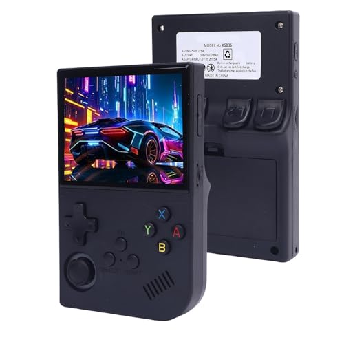 Jectse XGB36 Retro Handheld Game Console, 64G Portable Hand Hold Game Console mit 3,5 -Zoll -HD -IPS -Bildschirm, Video -Player für Linux -System Open Source (128G) von Jectse