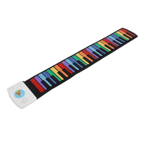 Roll-Piano mit 49 Tasten, Tragbare Digitale Faltbare Musik-Klaviertastatur, 47 Klangfarben/128 Rhythmen/14 Demo-Songs/MP3-Player, Wiederaufladbares Hand-Roll-Piano für Kinder und von Jectse
