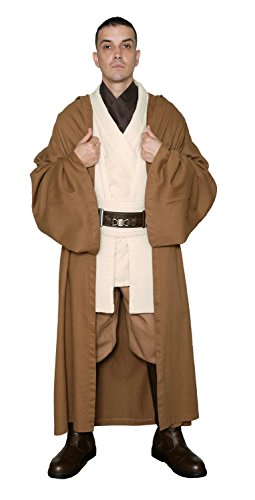 Kostüm Star Wars Obi-Wan Kenobi Jediritter Tunika Hellbraun Jedi Umhang - Herren: L von Jedi-Robe