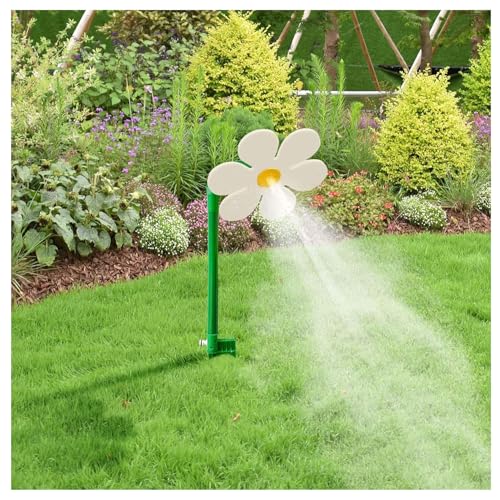 Crazy Daisy Sprinkler - 360° Dancing Flower Water Sprinkler for Lawn & Garden, Fun Water Toy for Kids & Pets, Durable Plastic Base (White) von Jeeeun