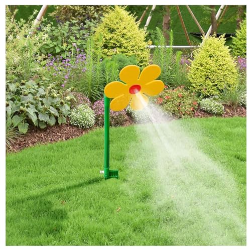 Crazy Daisy Sprinkler - 360° Dancing Flower Water Sprinkler for Lawn & Garden, Fun Water Toy for Kids & Pets, Durable Plastic Base (Yellow) von Jeeeun