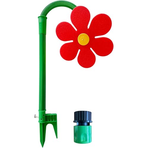 Daisy Sprinkler, 360°Rotating Dancing Flower Water Sprinkler, Perfect for Kids & Outdoor Play, Ideal for Summer Parties & Playdates (Red*1 pcs) von Jeeeun