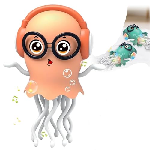 Dancing Jellyfish Baby Toy, 2025 New Tummy Time Toys for Kids, Lightup Walking Moving Jellyfish with Music, Crawling Musical Toys for 3 4 5 6 Birthday Gifts (A) von Jeeeun